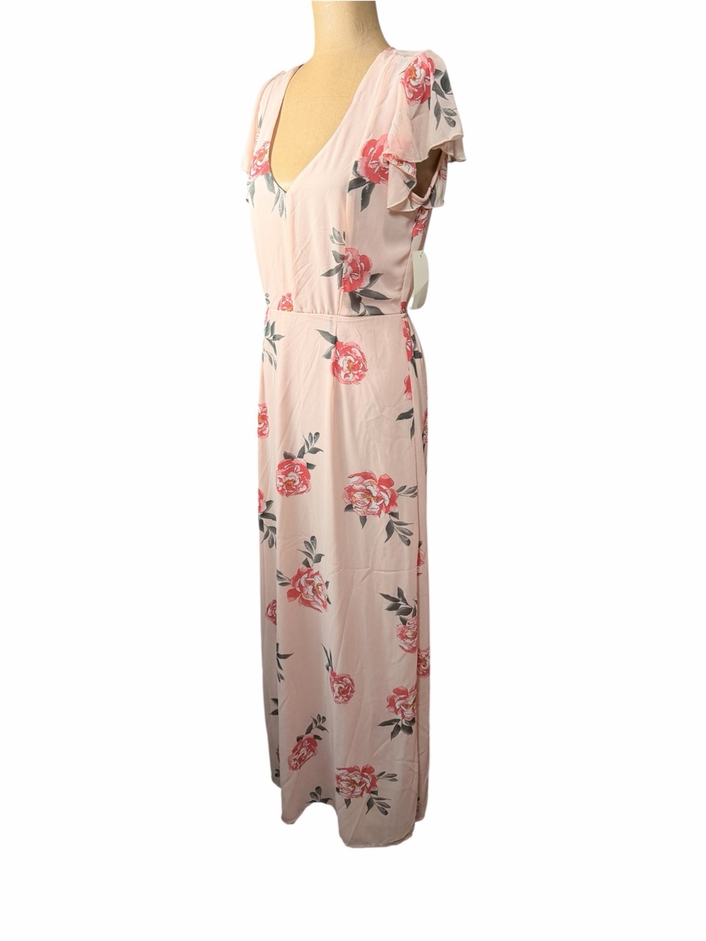 ROW A Pink Floral Maxi Dress NWT